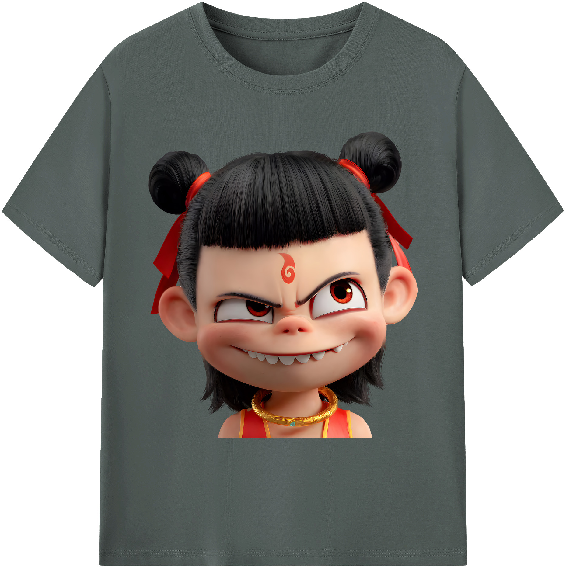 （画像用） Ne Zha 2 ナタ 魔童の大暴れ 綿100％ メンズ半袖Tシャツ｜肌触りやわらか＆通気性